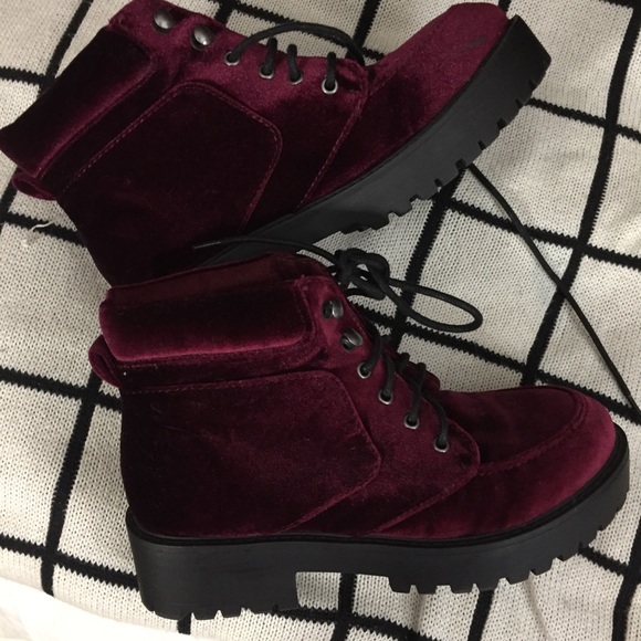 Urban Outfitters Shoes - UO velvet platform boots